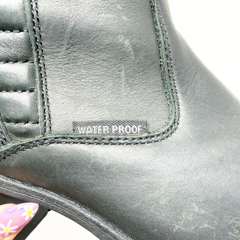 Harley-Davidson Black Leather Moto Boots Women's Sz 9 Quilted Detail Waterproof - Picture 7 of 11
